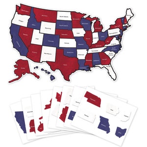 Rv State Sticker Travel Map 11 X 17 Usa States Etsy