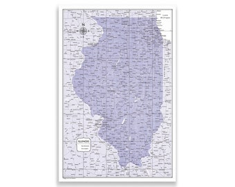 Pin Board Light Blue Color Splash Push Pin Illinois Map