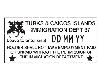 Turks i Caicos - naklejka na pieczątkę paszportową