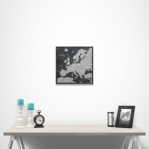 Europe Map Poster Modern Slate Style Travel Map image 5