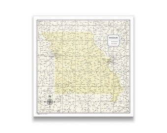 Missouri Map Poster - Yellow Color Splash