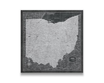 Ohio Map Poster - Modern Slate Style Travel Map