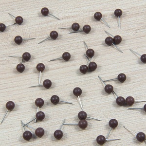 Map Push Pins: Coffee Brown - Matte Finish