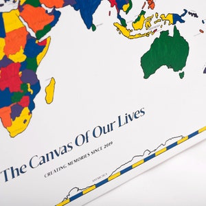 Paint Your Own Push Pin World Map - Coloring Map - DIY Blank Map Wall Art - Personalizable World Map