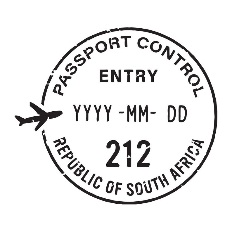 South Africa Passport Stamp Decal Etsy
