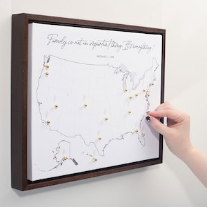 Push Pin Mini USA Travel Map - No Labels - Personalizable Cork Pin Board Canvas Gift