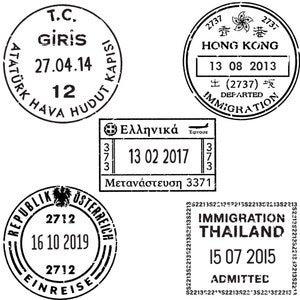 Passport Stamp Wall Decals image 5