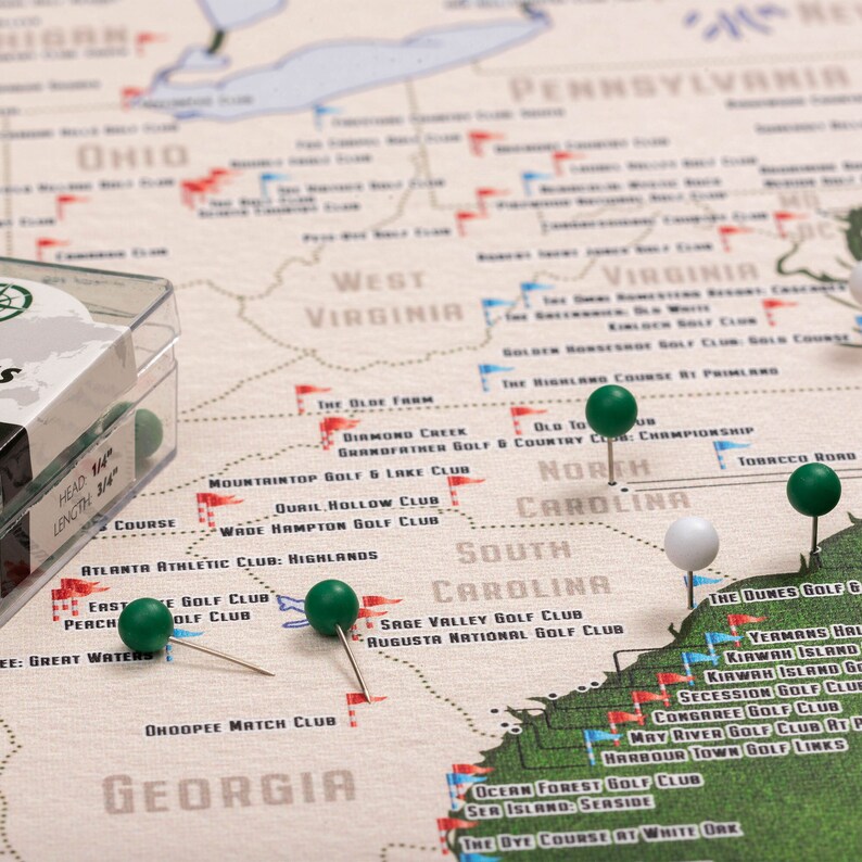 Explore 250 Golf Courses on USA Map Pin Board - Perfect Gift for Golf ...