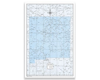 Push Pin New Mexico Map (Pin Board) - Light Blue Color Splash