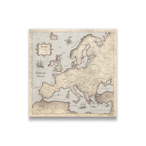 Europe Travel Map Cork Pin Board