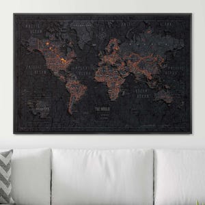 World Push Pin Travel Map Pin Board - Halloween Decor - Conquest Maps