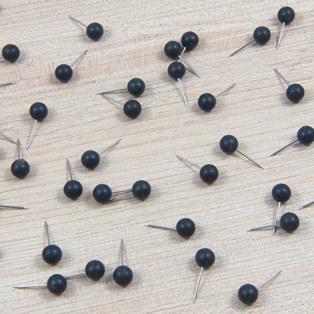 Map Push Pins: Midnight Black - Matte Finish