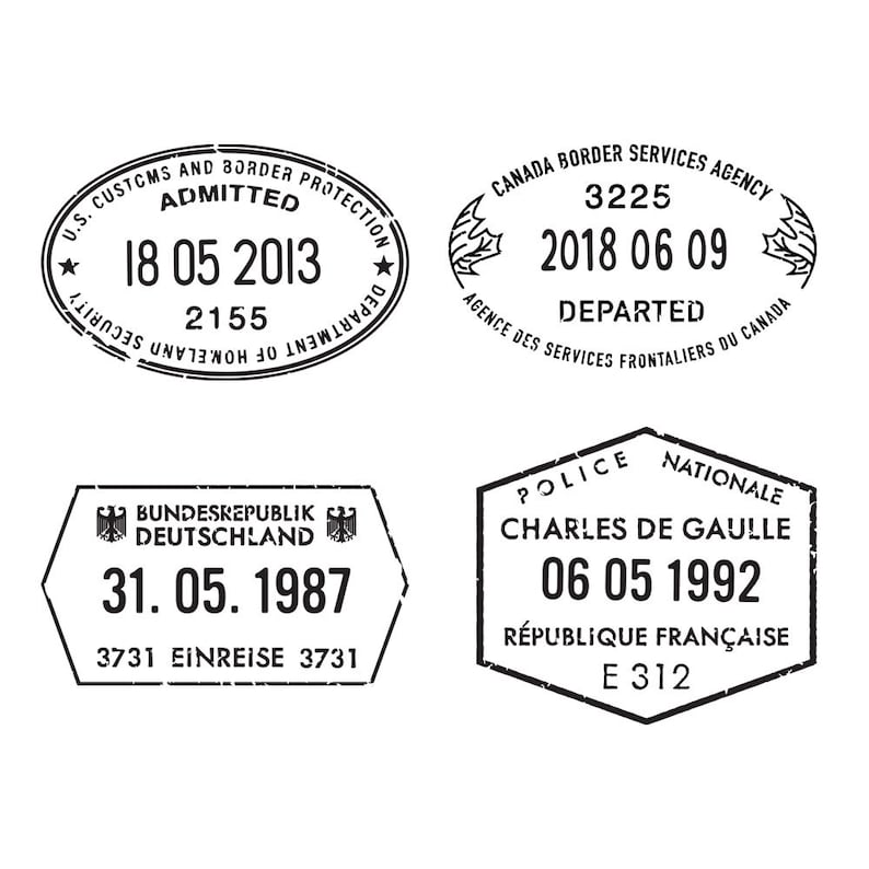 Passport Stamp Wall Decals image 7