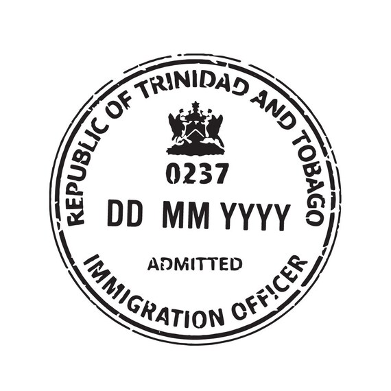 Trinidad and Tobago Passport Stamp Decal Etsy