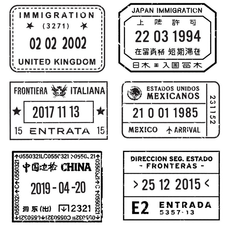 Passport Stamp Wall Decals image 6