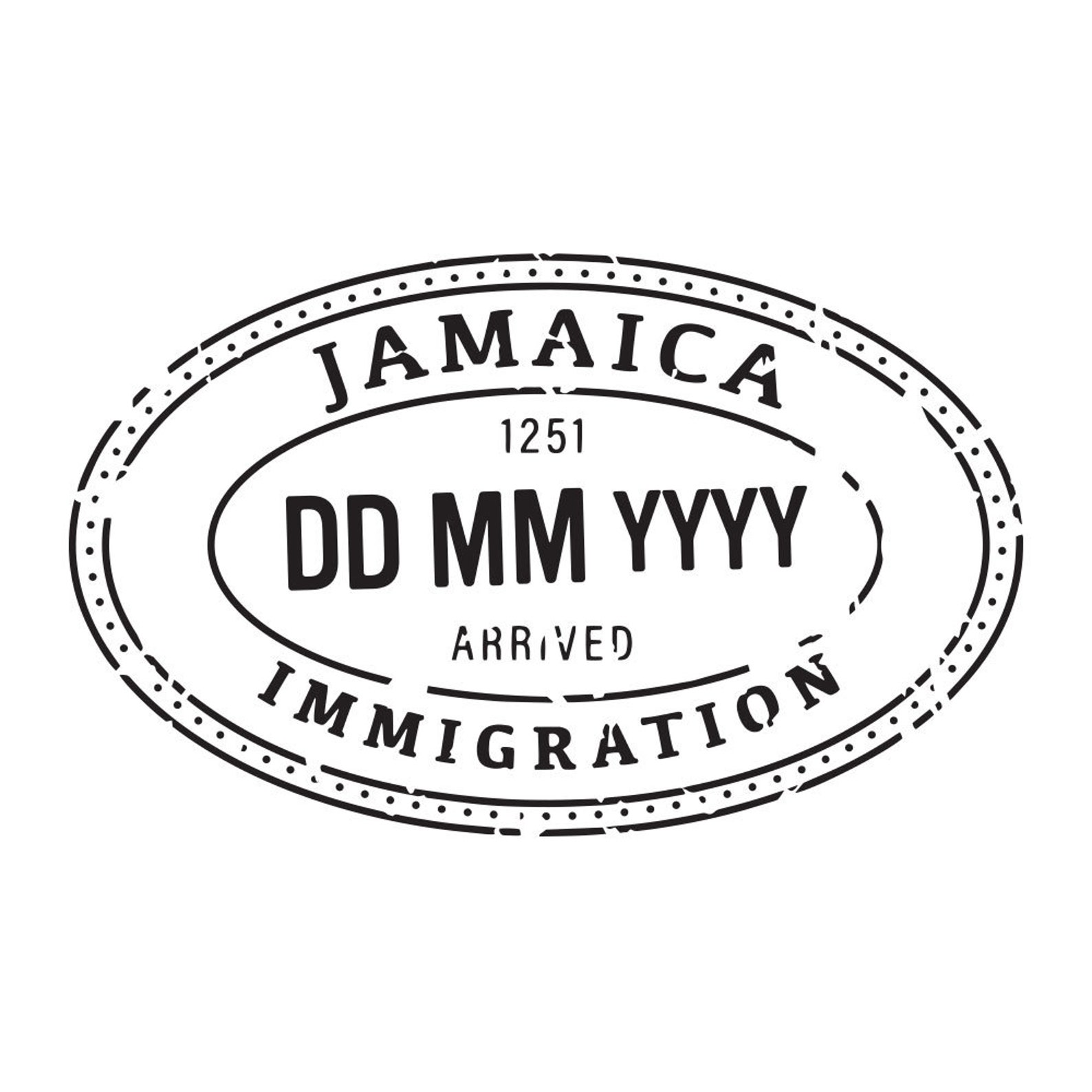 Jamaica Passport Stamp Decal Etsy
