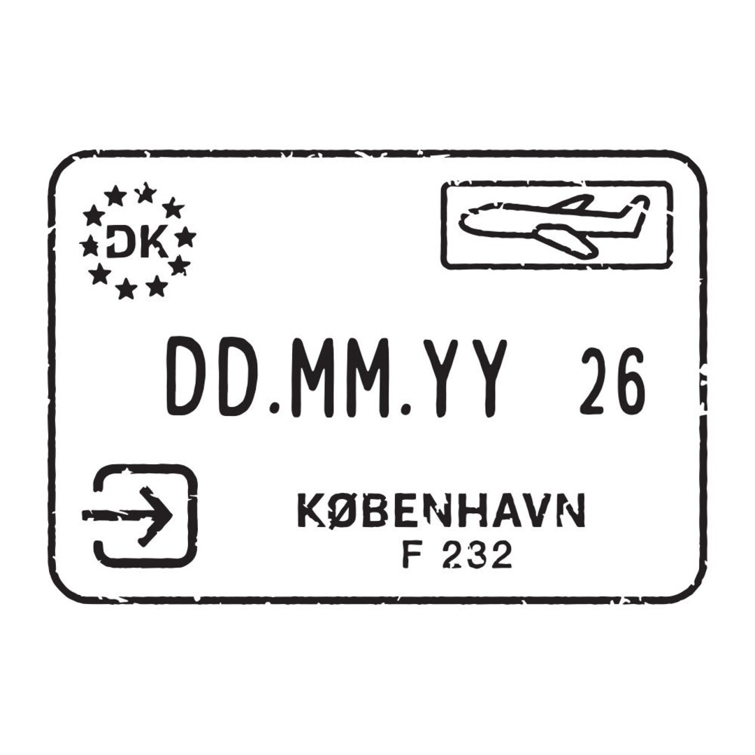 Denmark Passport Stamp Decal Etsy
