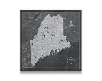 Maine Map Poster - Modern Slate Style Travel Map