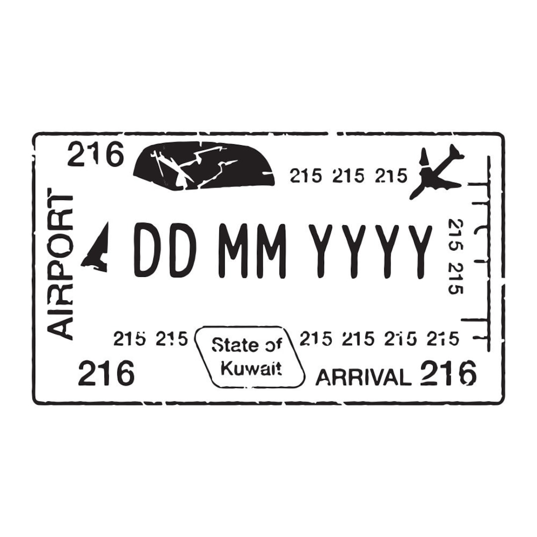Kuwait Passport Stamp Decal Etsy