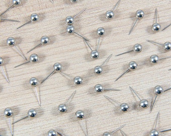 Map Push Pins: Striking Silver - Metallic Finish