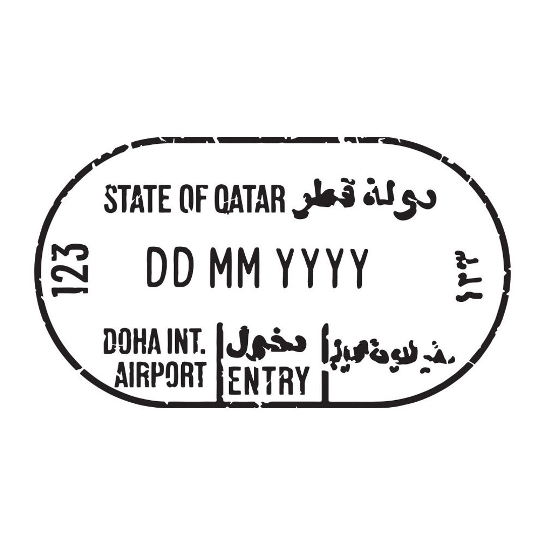 Qatar Passport Stamp Decal Etsy