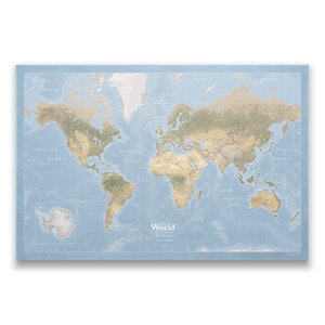 Push Pin World Map - Natural Earth