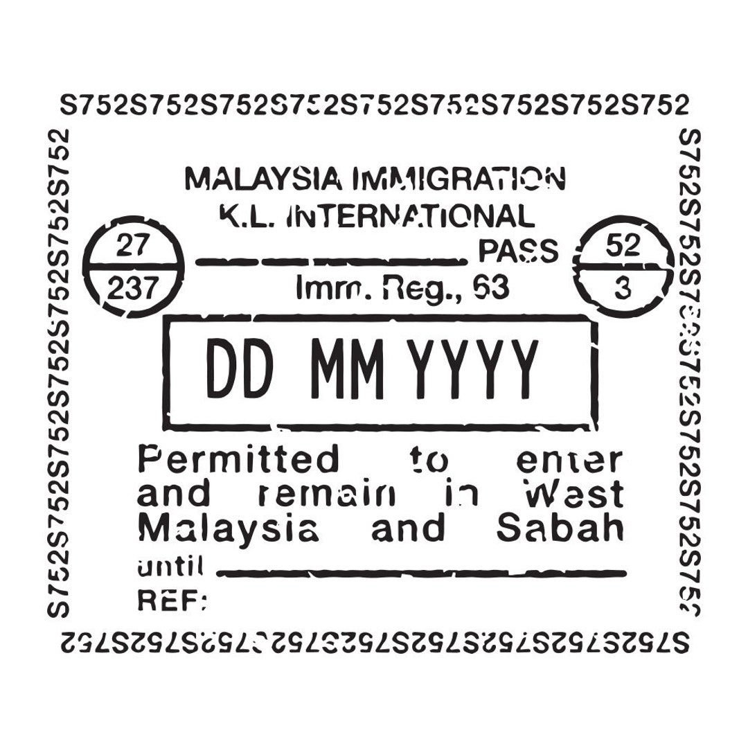 Malaysia Passport Stamp Decal Etsy