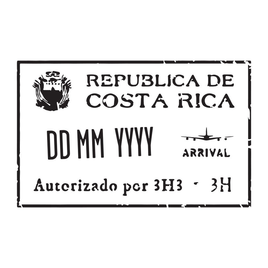 Costa Rica Passport Stamp Decal Etsy