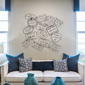 Passport Stamp Wall Decals Small