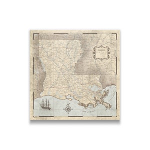 Vintage Louisiana Map Colton's 1886 Old Louisiana Map Histor - Inspire  Uplift