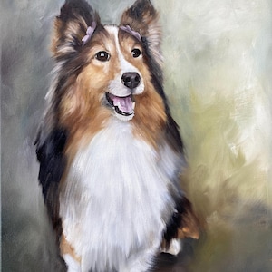 PORTRAIT D'ANIMAL FAMILIER À L'HUILE de votre chien, peinture à l'huile de chien personnalisée, 30 x 40 cm
