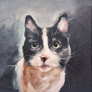 Peinture à l'huile personnalisée de VOTRE chat, peinture à l'huile de chat personnalisée, huile pour portrait d'animal de compagnie 30 x 40 cm