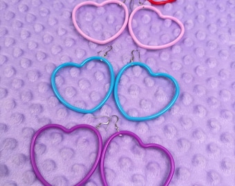 Solid Heart Hoop Earrings
