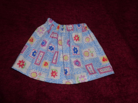 Items similar to Blue Floral Skirt to fit the American Girl doll or ...