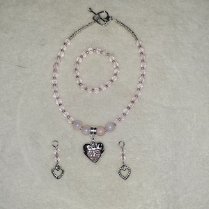 Valentine&#39;s Day Doll Necklace, Bracelet and earrings*** set to fit American Girl Dolls or any 18inch similar sized doll
