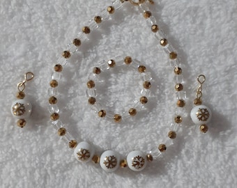 Christmas Doll Necklace, Bracelet and earrings*** set to fit American Girl Dolls or any 18inch similar sized doll