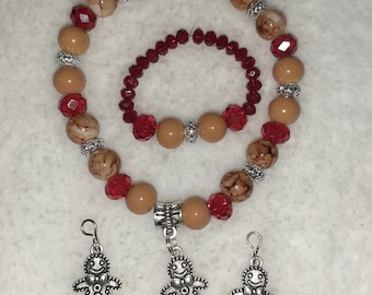 Christmas Doll Necklace, Bracelet and earrings*** set to fit American Girl Dolls or any 18inch similar sized doll