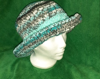 Crocheted boho style ladies hat