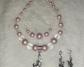 Collar, pulsera y aretes de muñeca de Pascua *** ajustados para adaptarse a American Girl Dolls o cualquier muñeca de tamaño similar de 18 pulgadas