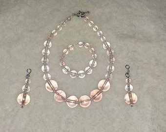 Conjunto de collar, pulsera y aretes de muñeca rosa*** para adaptarse a American Girl Dolls o cualquier muñeca de tamaño similar de 18 pulgadas