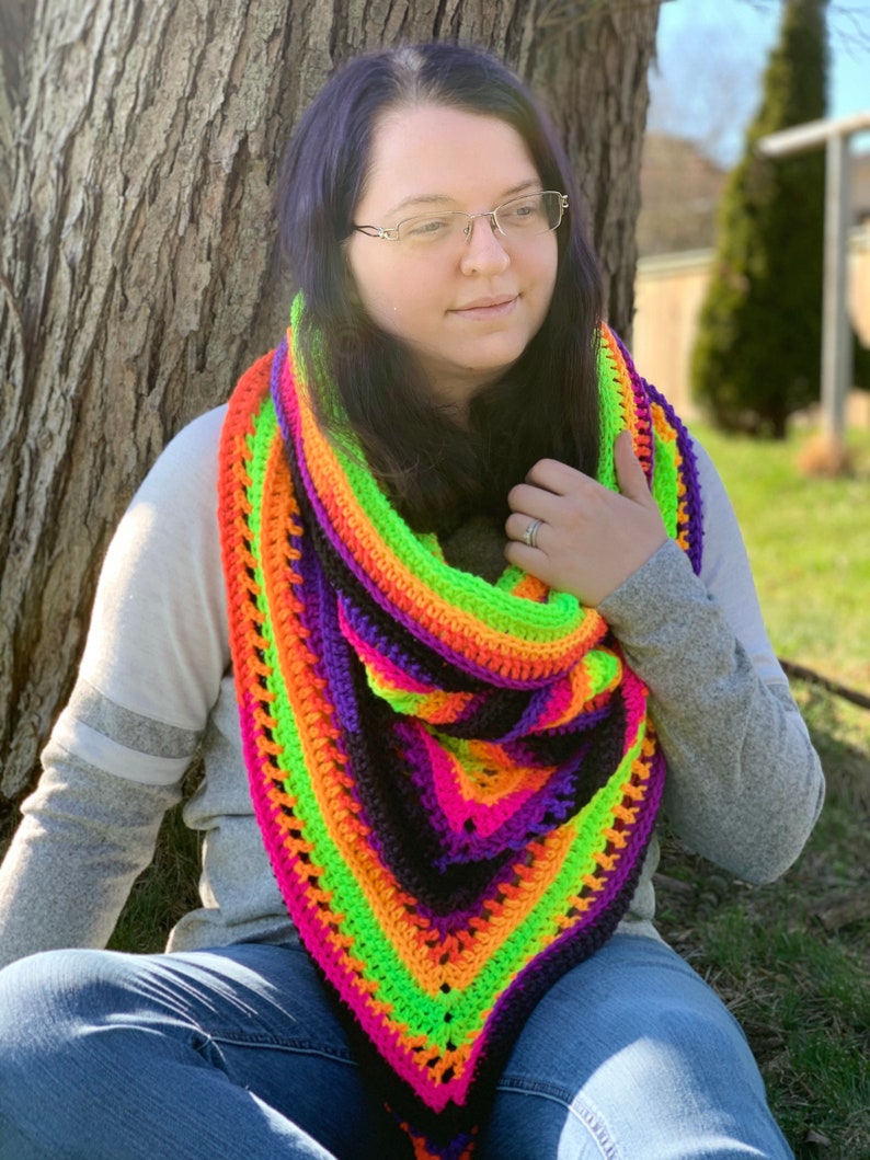 Custom Color Wild Oleander Hooded Scarf, triangle scarf, hooded scarf, crochet scarf image 2