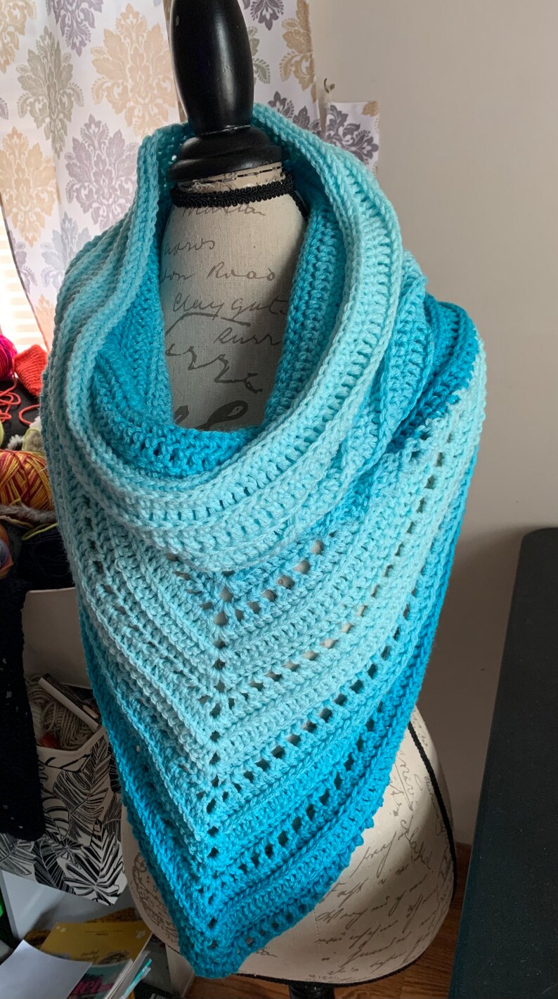 Custom Color Wild Oleander Hooded Scarf, triangle scarf, hooded scarf, crochet scarf image 4