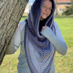 Custom Color Wild Oleander Hooded Scarf, triangle scarf, hooded scarf, crochet scarf image 1
