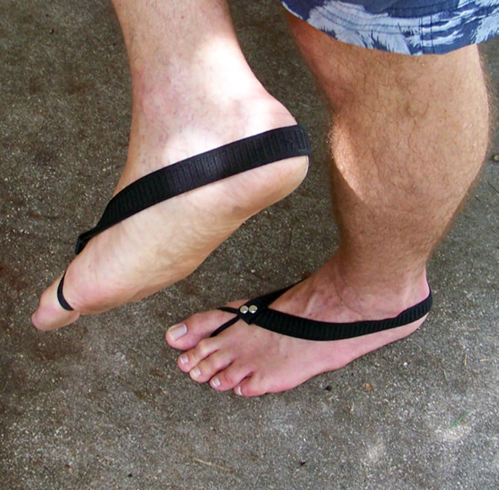 male barefoot sandals