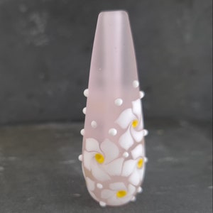 Light Pull Floral, Flowery Light Pull, Lampwork Light Pull, Glass Light Pull, Flora Collection Frangipani - Pink
