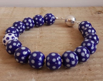 Lampwork Glass Bracelet - Handmade glass, Glass jewellery, Glass bead bracelet