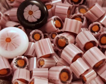 Campion Pink Murrini COE 104 handmade glass chips for lampwork or fusing.