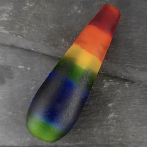 Rainbow Light Pull in handmade lampwork glass, roygbiv gradient fan pull, cord pull Rainbow Purple