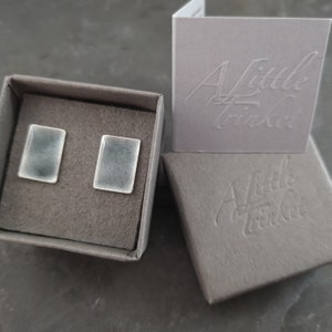 Colourful Rectangular Stud Earrings in Sterling Silver with Vitreous Enamel image 7