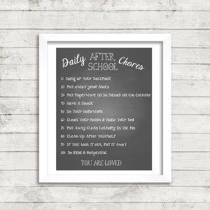 Daily Chores PDF - Customizable